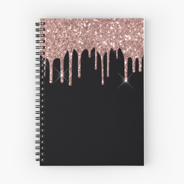 Item preview, Black  Rose Gold Trendy Sparkle Glitter look Drips  designed and sold by ColorFlowArt.