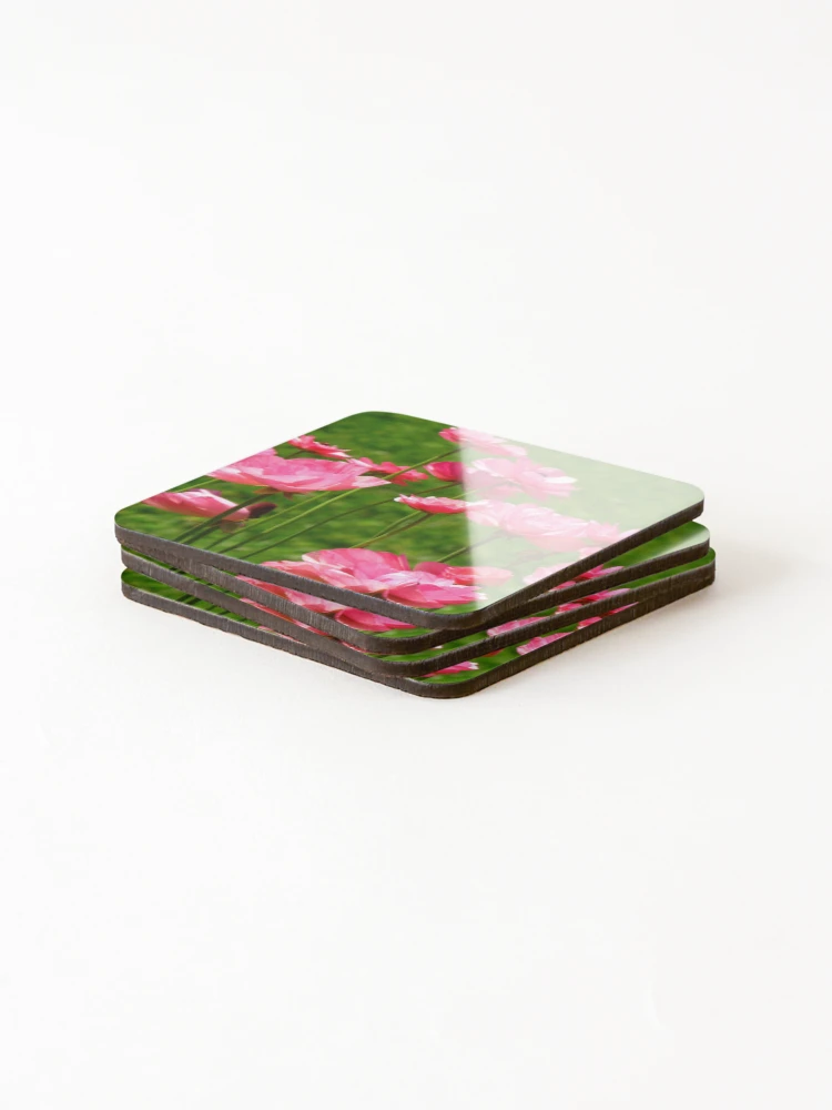 Thumbnail 4 of 5, Coasters (Set of 4), Pink Ranunculus #2 designed and sold by Marilyn Harris.