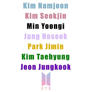 "BTS NAMES MIC COLORS" Poster for Sale by lovemesometimes | Redbubble