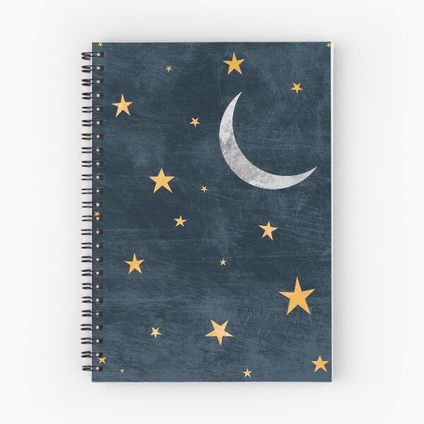 Item preview, Crescent Moon in the Night Sky with Gold Stars designed and sold by Mimi-Design.