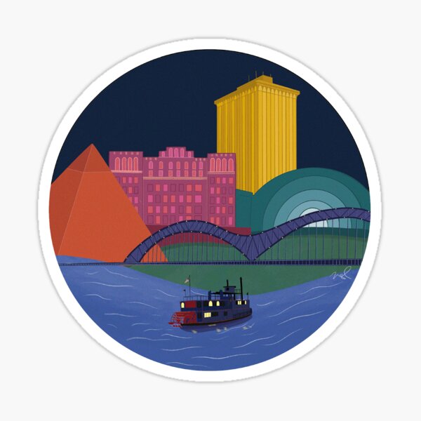Item preview, Memphis Night Skyline designed and sold by natslami.