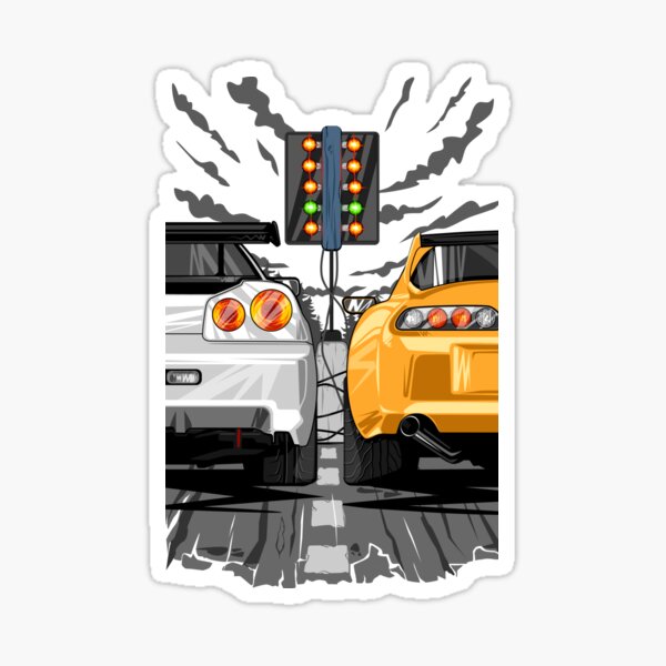 Toyota Supra vs Nissan Skyline Sticker