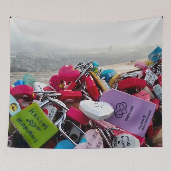 Item preview, Couple Locks at Namsan Tower designed and sold by Wisps & Whiskers Designs.