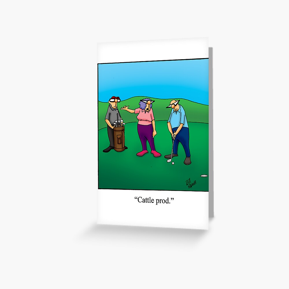 Carte De Vœux Dessin Anime Drole De Golf Par Spectickles Redbubble