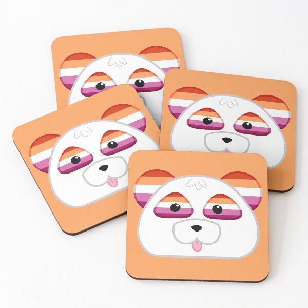 Item preview, Community Lesbian Flag Cartoon Panda designed and sold by tangerinesplace.