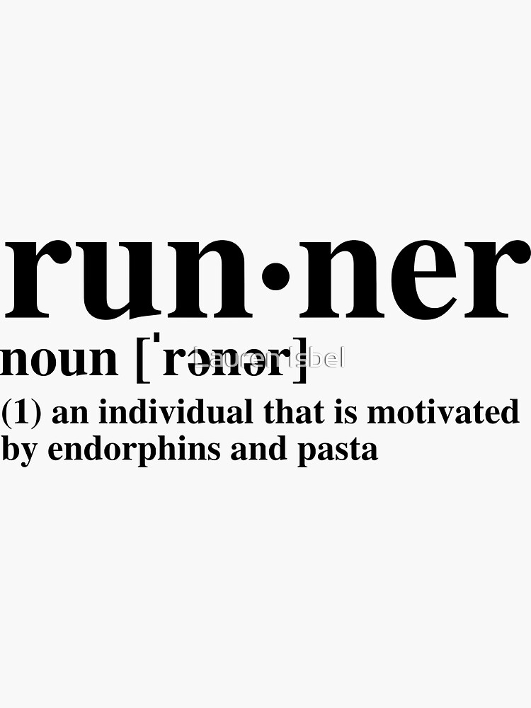"Runner Definition B&W" Sticker for Sale by Lauren Isbel Redbubble