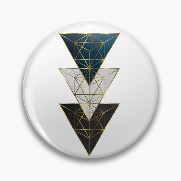 Item preview, Navy blue, black, grey and gold geometric designed and sold by PositiveChaos.