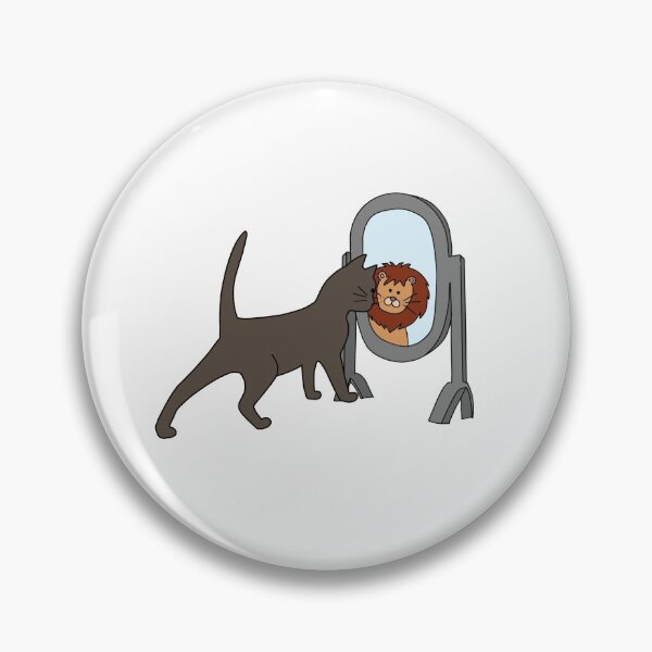 Item preview, cat looking into mirror as lion designed and sold by jdesigns-.
