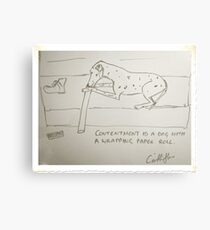 Dog & Wrapping paper roll Canvas Print
