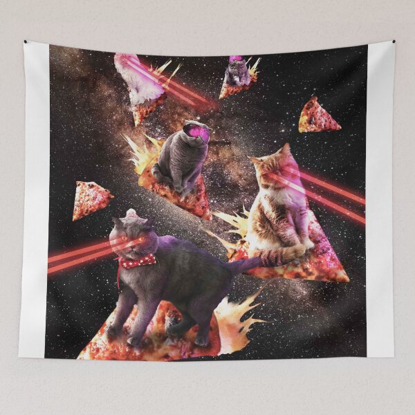 Item preview, Galaxy Laser Cat - Space Pizza Cats with Lazer Eyes designed and sold by SkylerJHill.