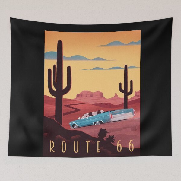 Item preview, 80s retro poster art wall decor vintage ROUTE 66 designed and sold by slagalicastrave.