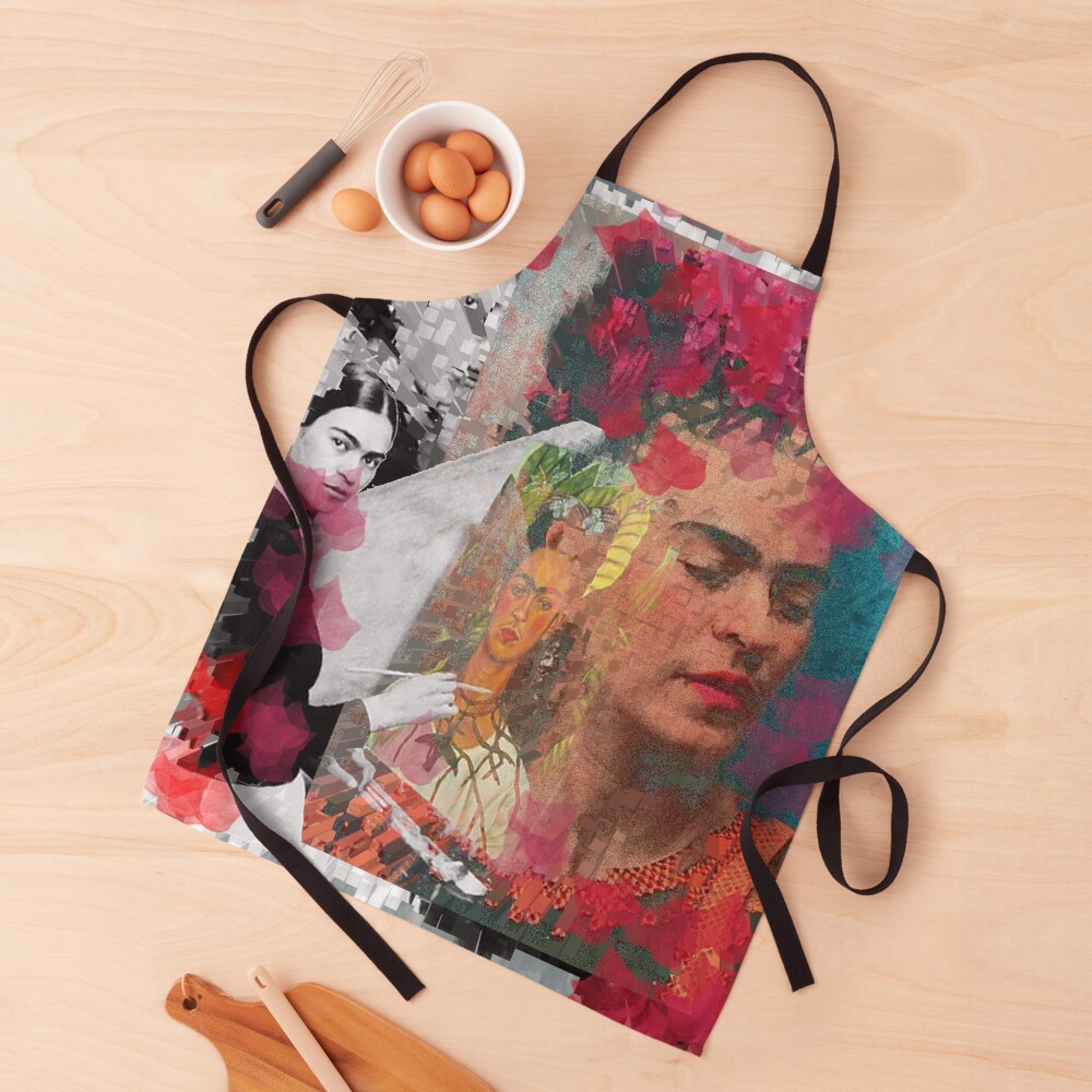 Frida Khalo - cubic digital paint by Iona Art Digital Apron
