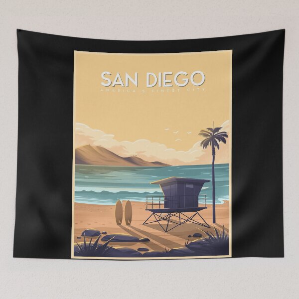 Item preview, 80s retro poster art wall decor vintage SAN DIEGO designed and sold by slagalicastrave.