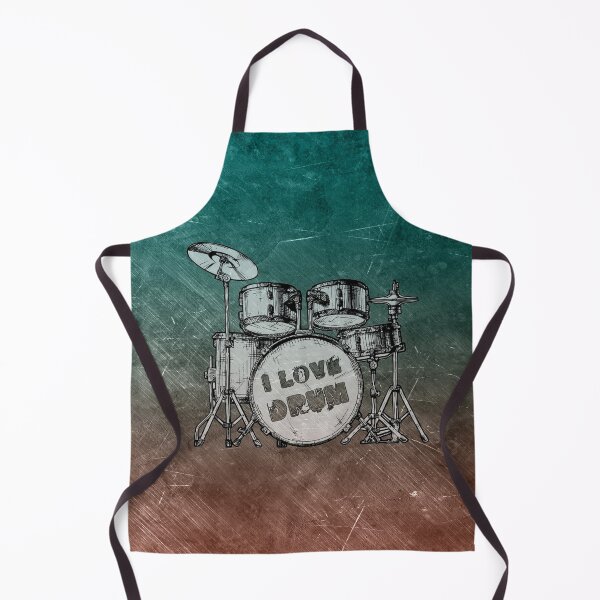 Item preview, I LOVE DRUM - rose-green on scratched background - digital paint by Iona Art Digital designed and sold by IonaArtDigital.