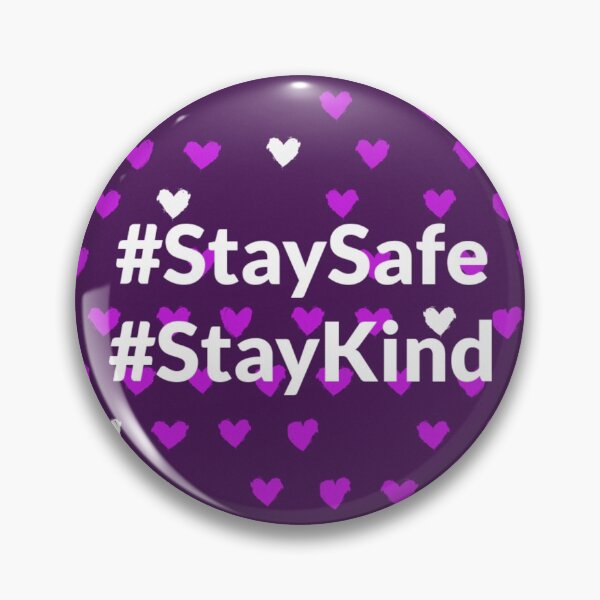 Item preview, Stay Safe & Kind Cute Heart Pattern Purple designed and sold by FunShirtDesigns.