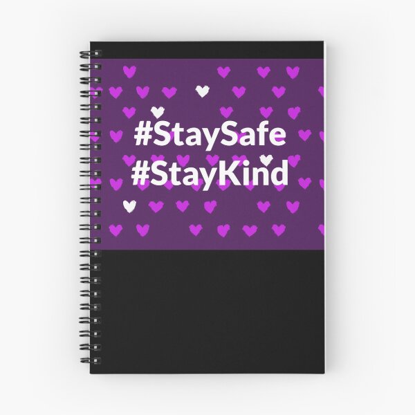 Item preview, Stay Safe & Kind Cute Heart Pattern Purple designed and sold by FunShirtDesigns.