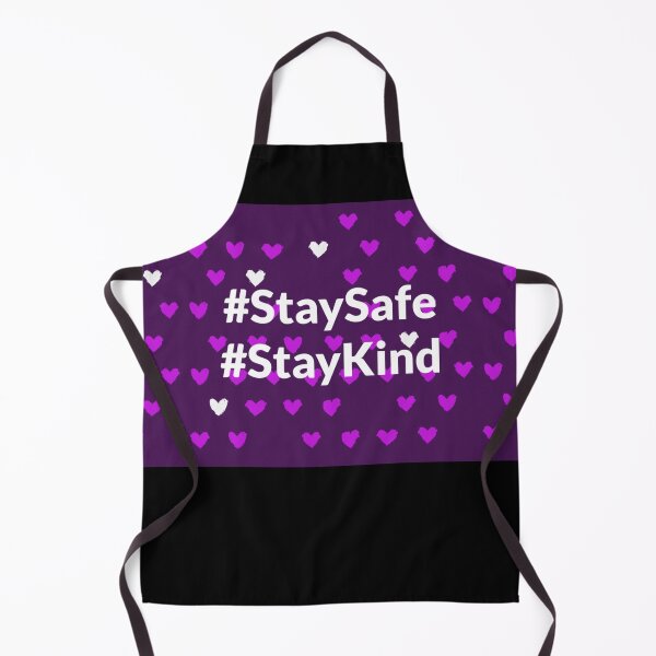 Item preview, Stay Safe & Kind Cute Heart Pattern Purple designed and sold by FunShirtDesigns.
