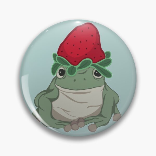 Item preview, Frog Wearing a Strawberry designed and sold by JuniperusBee.