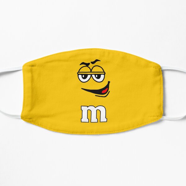 Yellow Peanut M&M Candy Face Mask Flat Mask