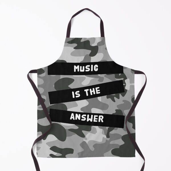 Item preview, MUSIC IS THE ANSWER - on grey camouflage background - digital art by Iona Art Digital designed and sold by IonaArtDigital.