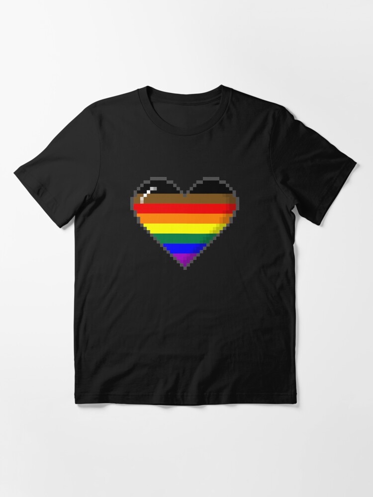 Alternate view of Philly LGBTQ Pride 8-Bit Pixel Heart Essential T-Shirt