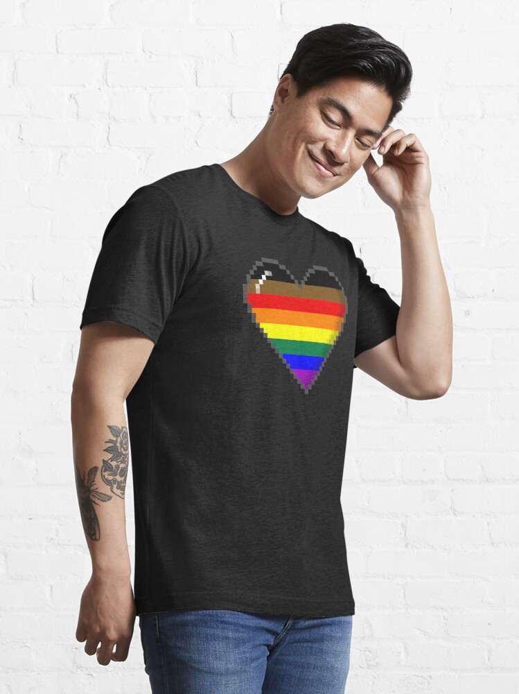Alternate view of Philly LGBTQ Pride 8-Bit Pixel Heart Essential T-Shirt