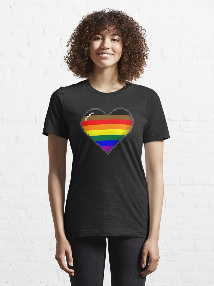 Alternate view of Philly LGBTQ Pride 8-Bit Pixel Heart Essential T-Shirt