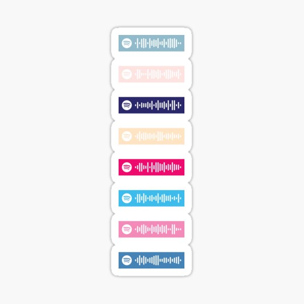Mamma Mia! Best of Soundtrack Spotify Codes (Dancing Queen, Voulez-Vous, Gimme! Gimme! Gimme !, Angel Eyes, Super Trouper, Mamma Mia !, Take a Chance on Me, Lay All Your Love on Me) Sticker