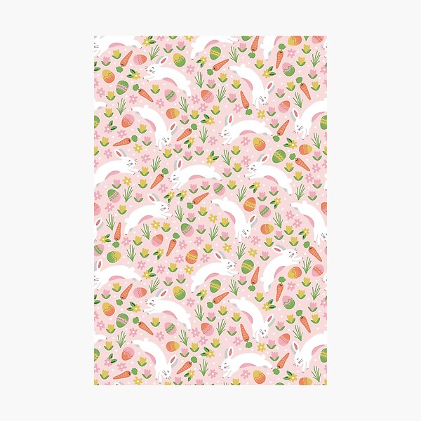 Aperçu de l'œuvre Lapins de Pâques rose créée et vendue par Allison Romero Design.