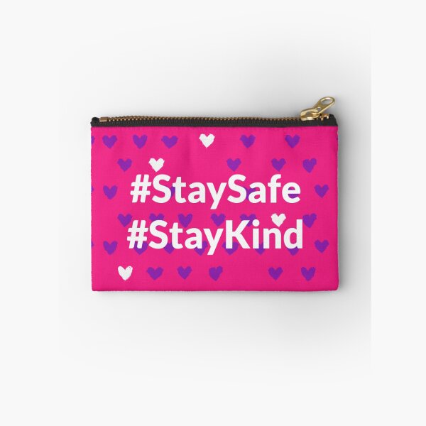 Item preview, Stay Safe & Kind Cute Heart Pattern Pink & Purple designed and sold by FunShirtDesigns.