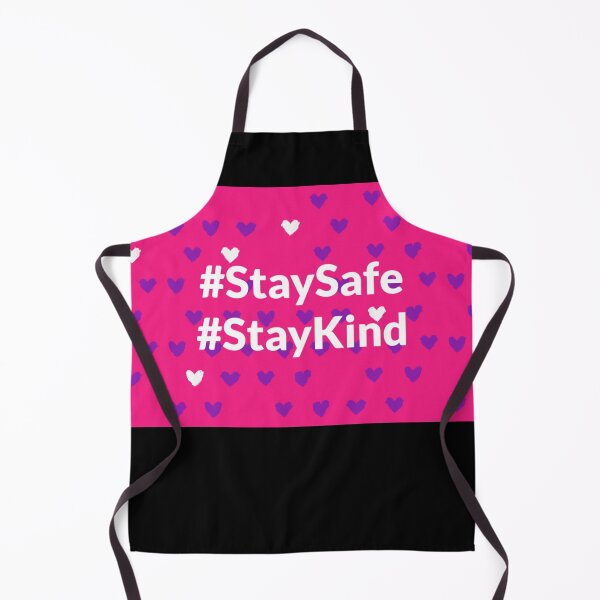 Item preview, Stay Safe & Kind Cute Heart Pattern Pink & Purple designed and sold by FunShirtDesigns.