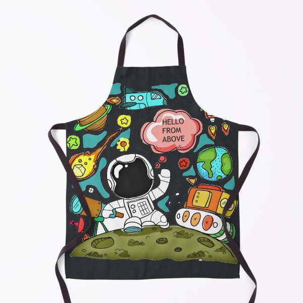 Space Inspired Gifts | Space Themed Kids Party | Moon Landing Icons Apron