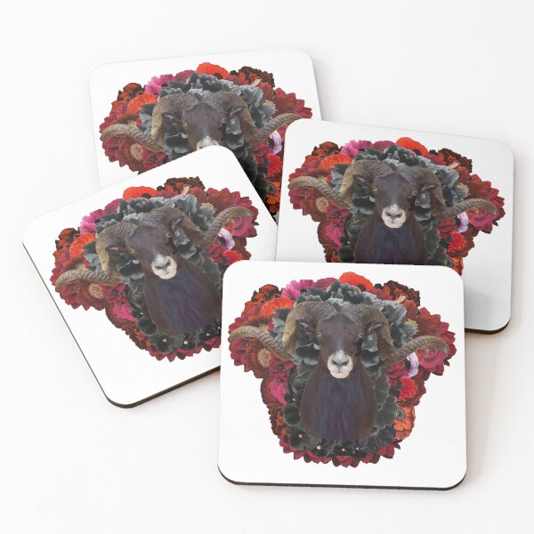 Item preview, Black Ram Floral designed and sold by TatzDecoArt.