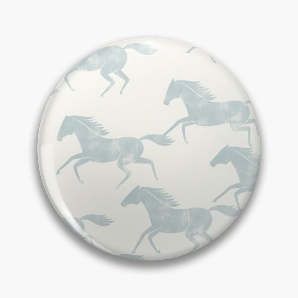 Item preview, Stampeding Wild Horses - Light Blue on Cream designed and sold by littlearrow.