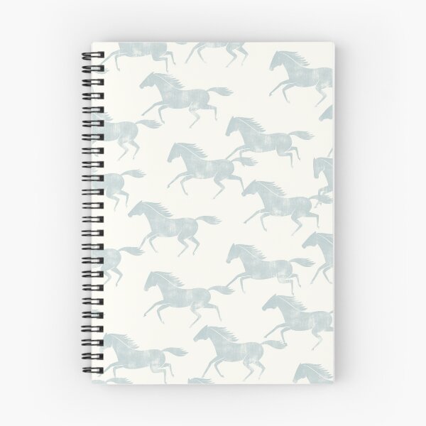Item preview, Stampeding Wild Horses - Light Blue on Cream designed and sold by littlearrow.