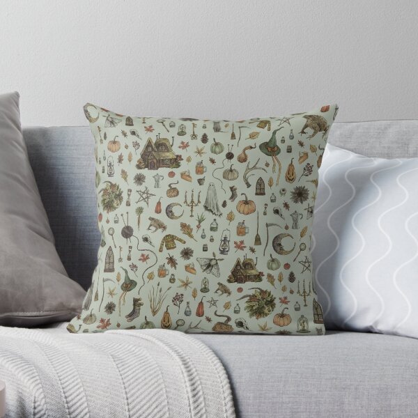 Green Cozy Crone Throw Pillow