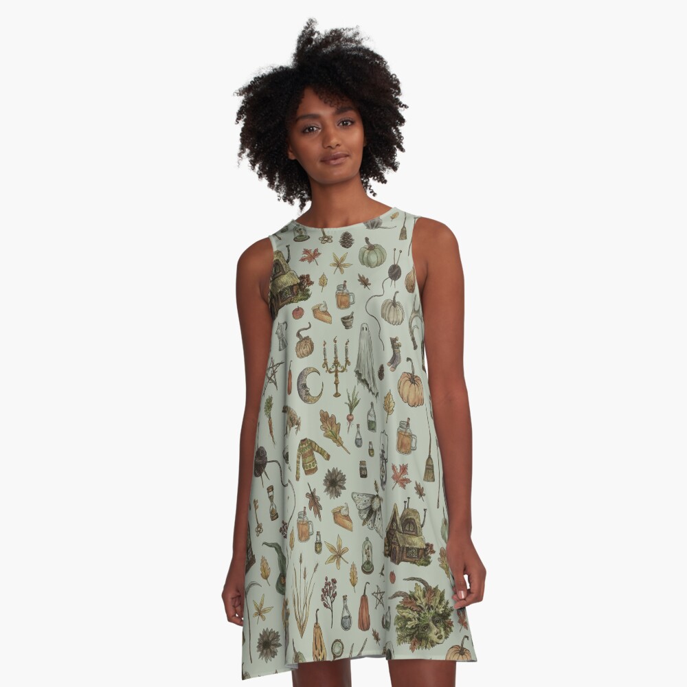 Green Cozy Crone A-Line Dress
