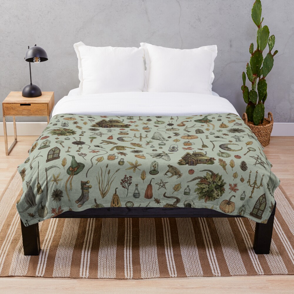 Green Cozy Crone Throw Blanket