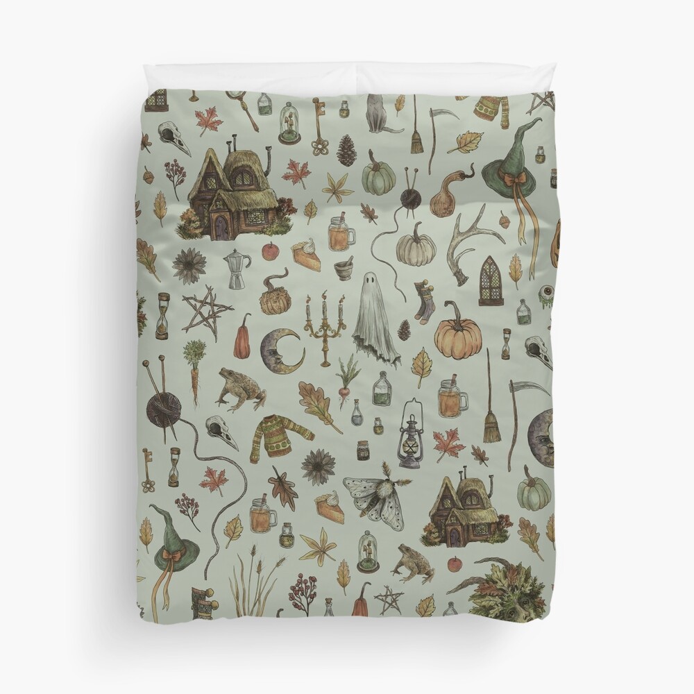 Green Cozy Crone Duvet Cover
