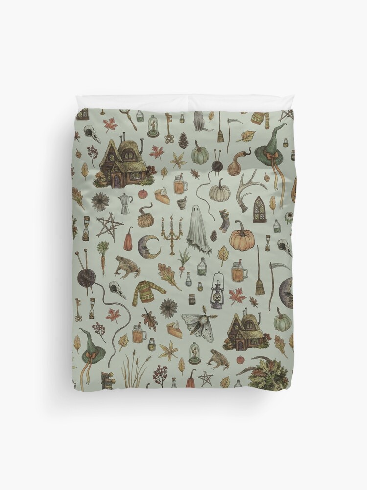 Thumbnail 1 of 2, Duvet Cover, Green Cozy Crone designed and sold by brettisagirl.