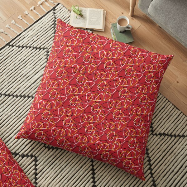 Chiefs Arrowhead Pattern on Red Floor Pillow