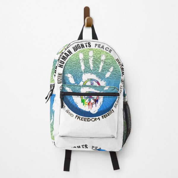 Item preview, Peace and Love, Respect for Human's rights! cubic blue, white hand, art by IONA Art Digital designed and sold by IonaArtDigital.