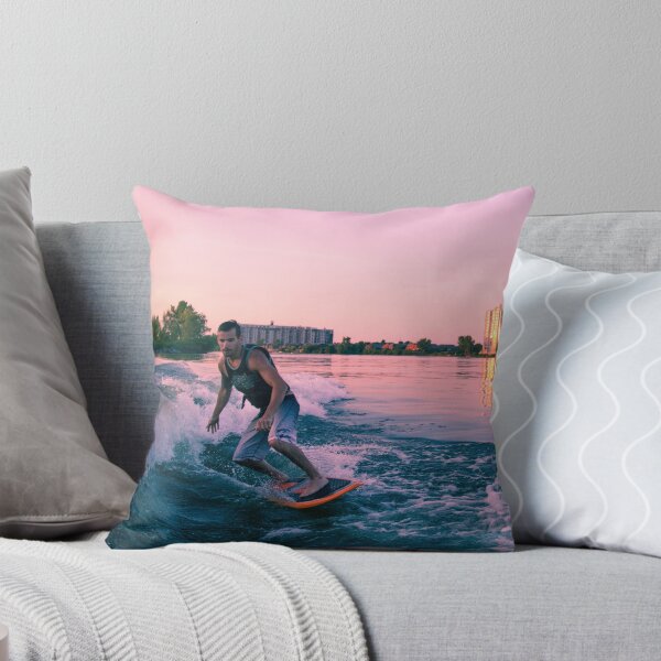 Item preview, Surfing behind a boat at sunset designed and sold by louishay.