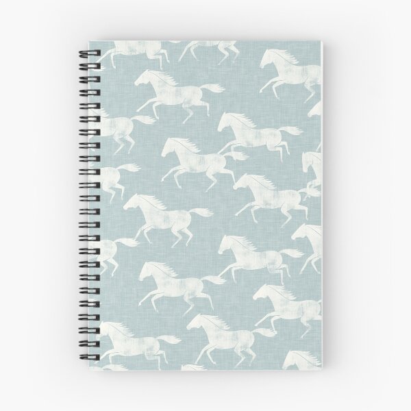 Item preview, Stampeding Wild Horses - Cream on Light Blue designed and sold by littlearrow.