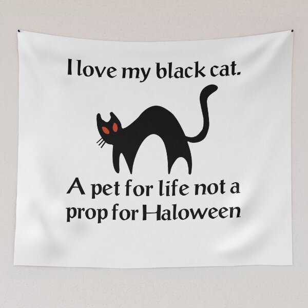 Item preview, I love my black cat A pet for life not a prop for haloween designed and sold by paxue257.