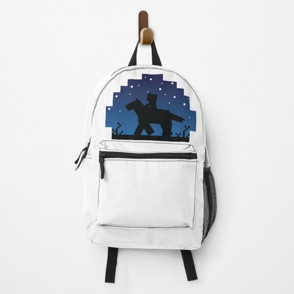 Vista previa del artículo con la obra «Starry Minecraft Puesta de sol con caballo», diseñado y vendido por FalconArt.