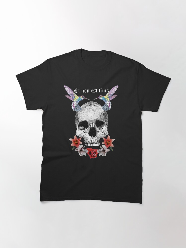 Alternate view of Skull, flowers and birds Classic T-Shirt