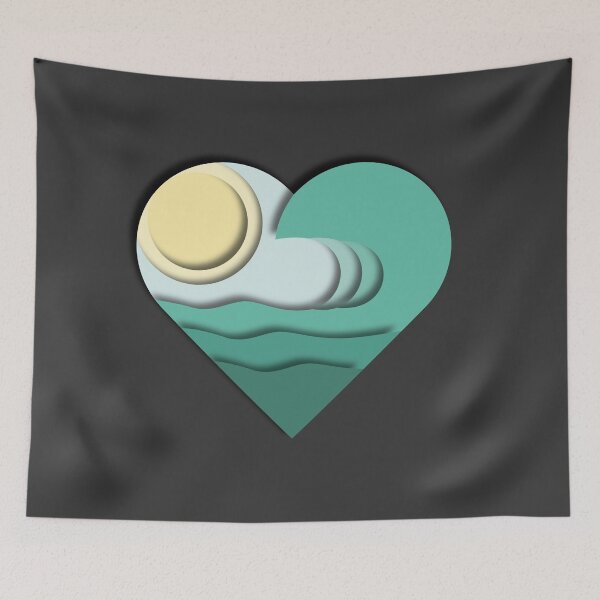 Item preview, Surfing Heart designed and sold by frangipaniarts.