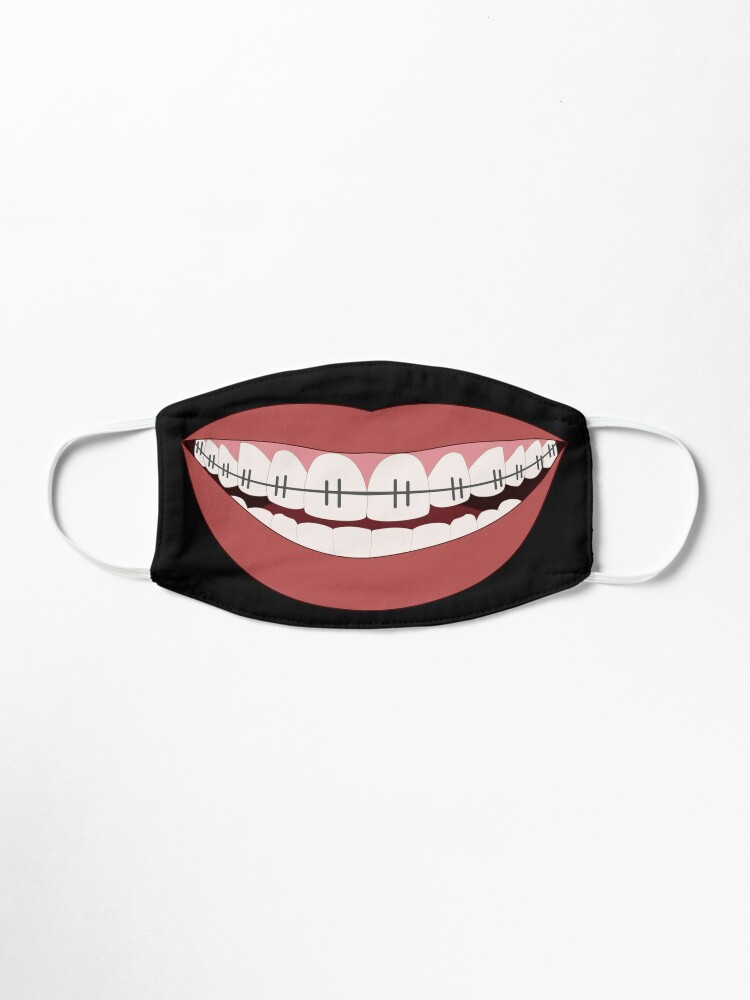 Orthodontics Smile Teeth Dentist Dentistry Smiling Mask Mask By Twistedteeco Redbubble - roblox face with braces