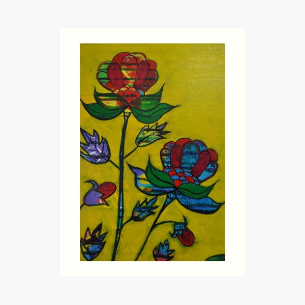 Jacobean Florals Art Print